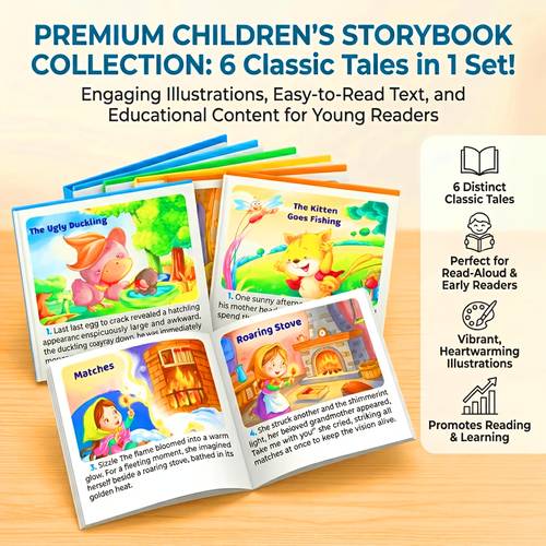 6pcs bedtime storybooks for kids early learning english with large text vibrant illustrations classic short for vocabulary building habits