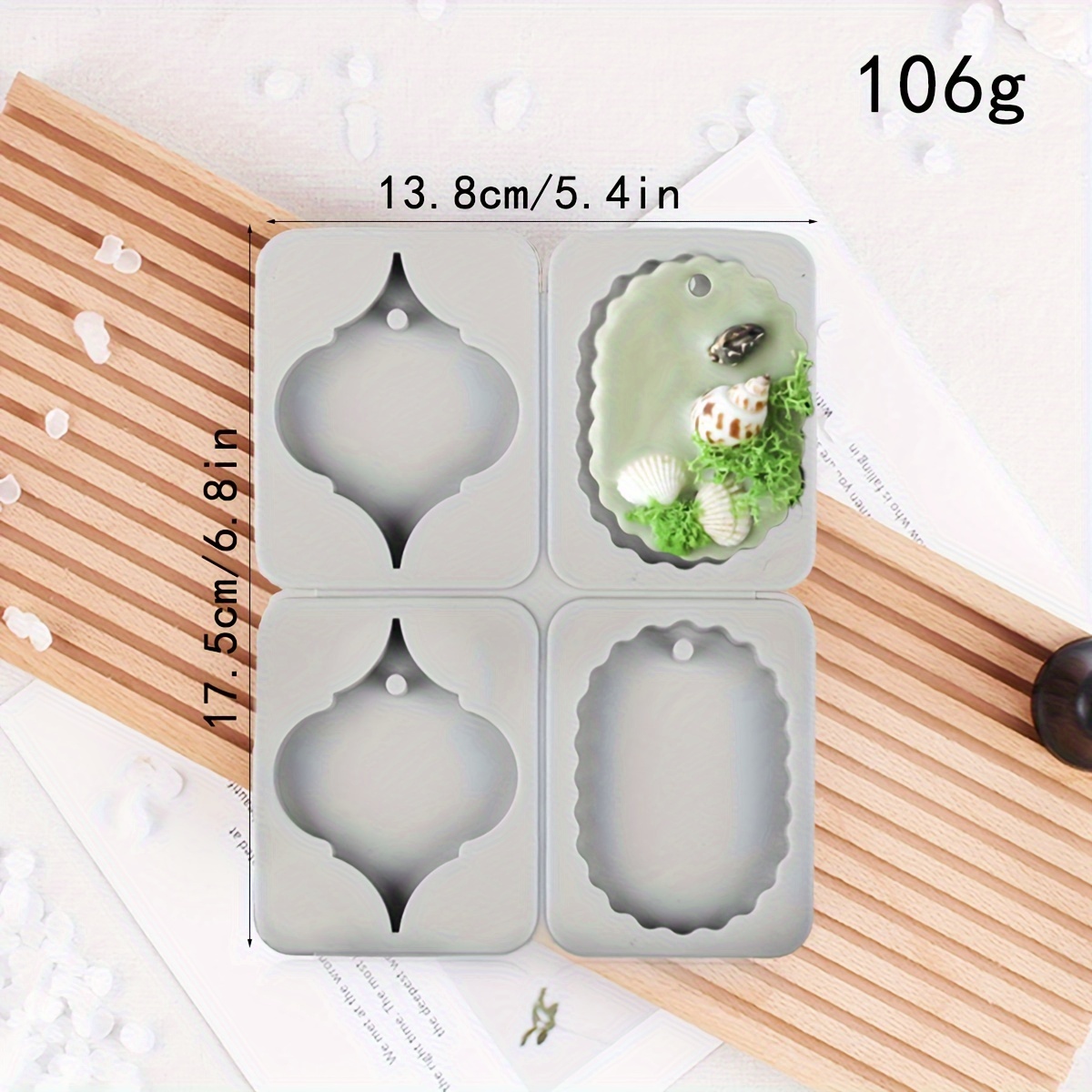 TEMU 4/6-cavity Aromatherapy Wax Sheet Diy Materials, Diffuser Stone Pendant Handmade Craft, Diy Aromatherapy Wax Sheet Silicone Mold, 3 Round And 3