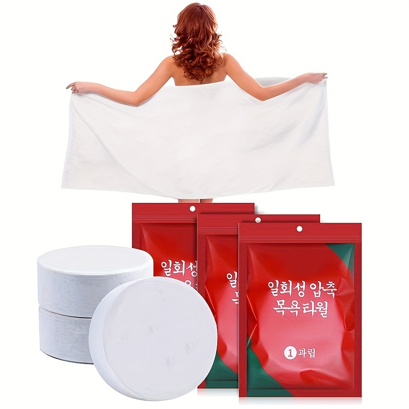 

1pc/3pcs Compressed Bath Towel, Portable Disposable Compact Compressed Towels For Camping Swimming Traveling Hiking