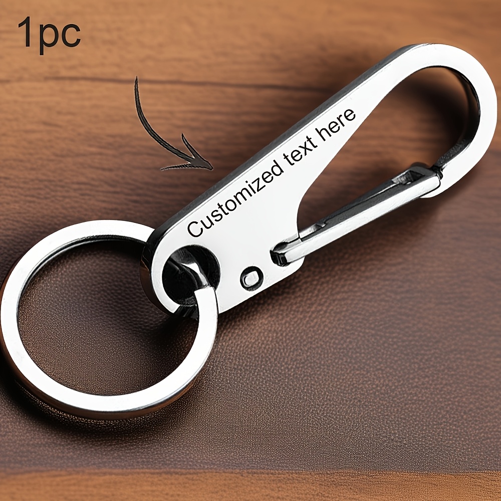 TEMU 1 Customized 304 Stainless Keychain, Laser-engraved With Text Or Numbers, Personalized Gift For Birthdays/father's Day/mother's Day, Unisex, Car