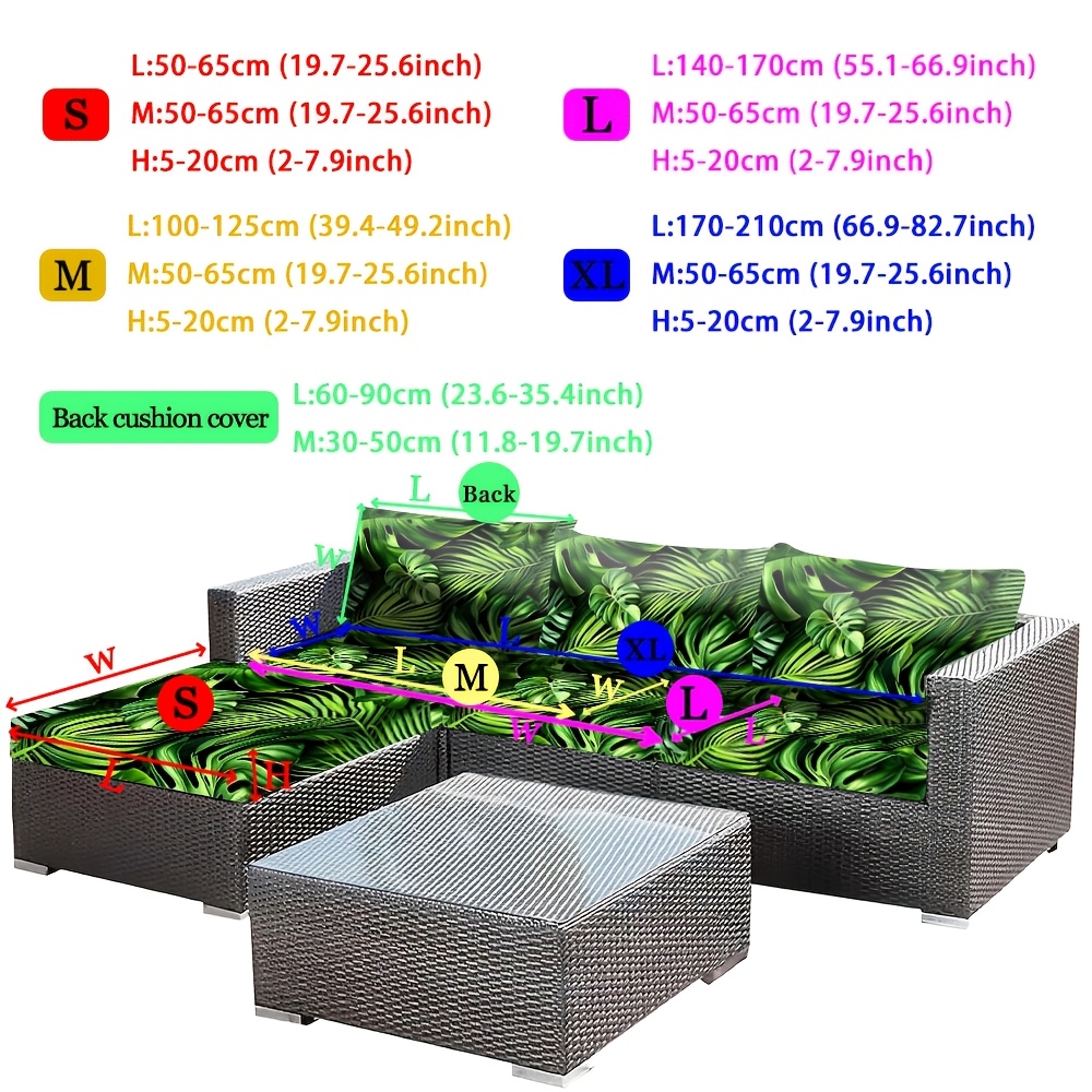 TEMU 1pc Washable Green Leaves Outdoor Camping Couch Sofa Covers Protectors For Summer Hawaii Party Decor, Summer Tropical Leaves Sofa Covers