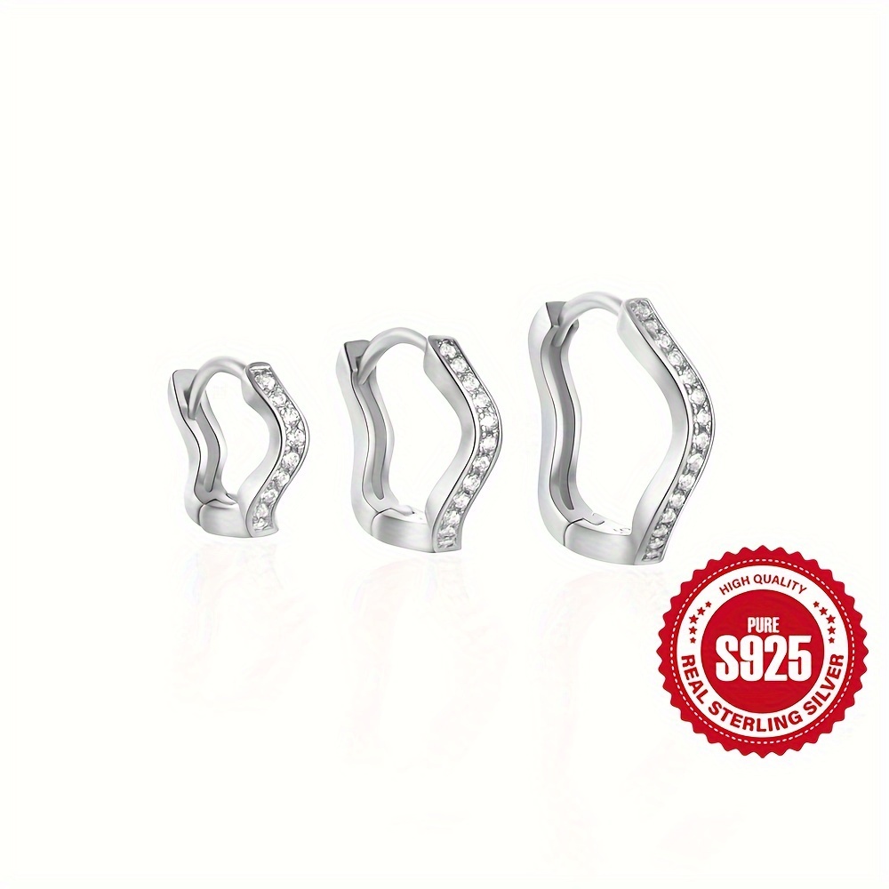 SUPAC Wave Design Hoop Earrings - Gold-Tone, 2.67 Inch Large Statement Circle Drop Earrings