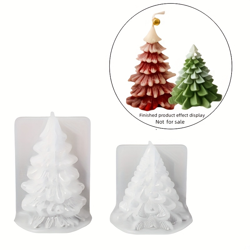 2pcs Christmas Tree Silicone Candle Molds, Casting Molds Supplies For Candles, Crafts Festive Table Decor And Holiday Atmosphere, Best For Christmas