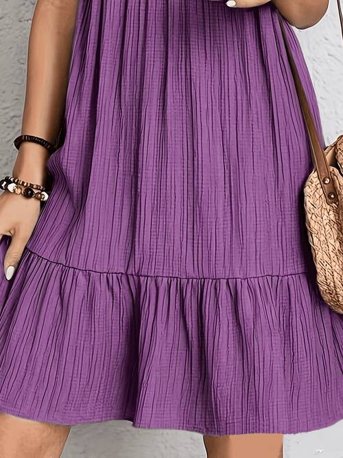 Artikelbild elegantes stilvolles damenkleid im nahöstlichen stil mit v-ausschnitt, einfarbig, kurzärmelig, lockere passform, freizeitkleid