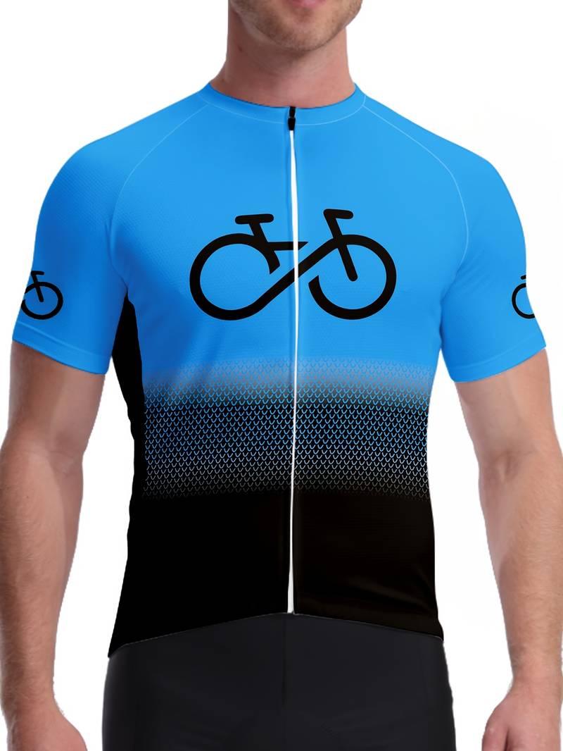 Maillot Cyclisme Homme HECLOK - Manches Courtes, Séchage Rapide, Respirant - 3+1 Poches Dos, Bandes Réfléchissantes - Inclus Lunettes Et Gants