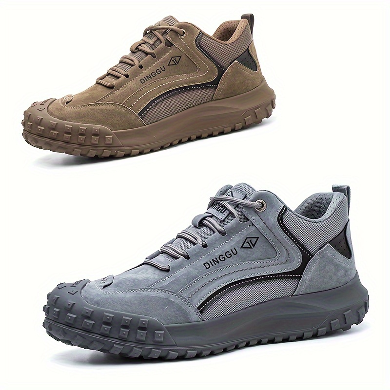 zapatos de seguridad   para hombres con puntera de acero a prueba de pinchazos, anti- , antideslizantes y con absorción de  , ideales para   y la construcción. zapatillas de   transpirables con puntera de acero y cordones para hombres. 3