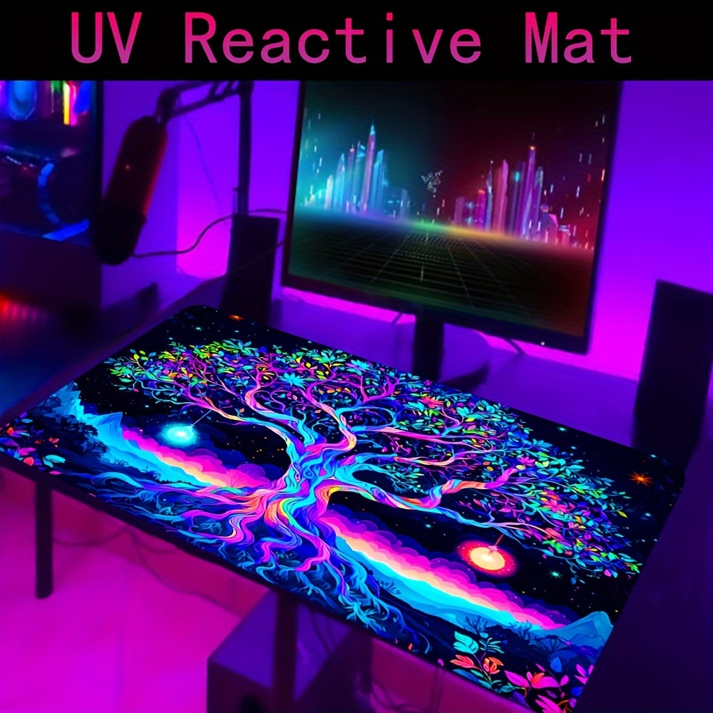 

-large Gaming Mouse Pad Of - Uv Reactive, , Washable For E- And Use