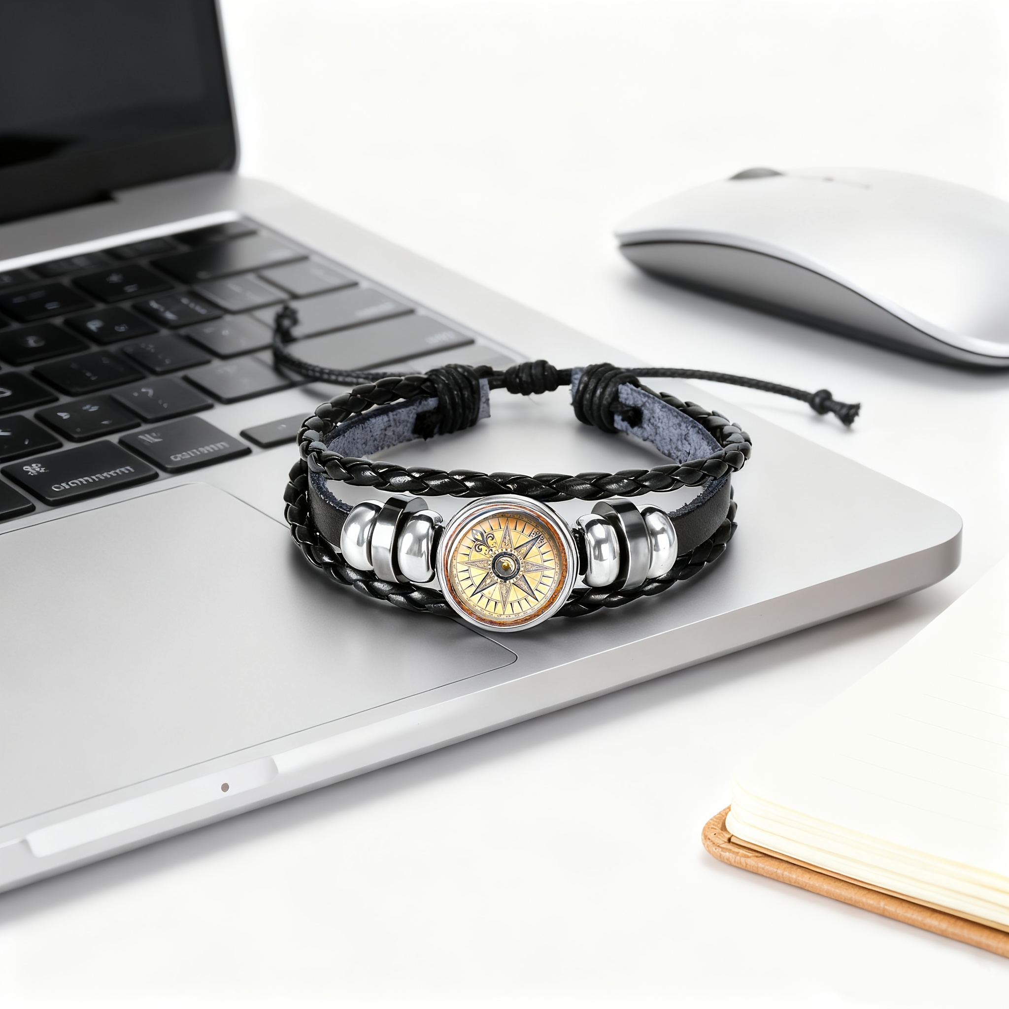 Retro Compass Glass Pattern Wristband, Classic Design