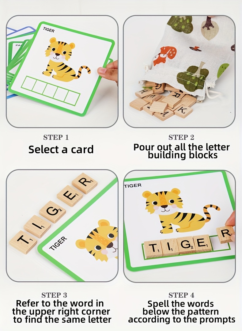 contemporary wooden educational toy set 100pcs for word building english early learning christmas and new year gifts details 2