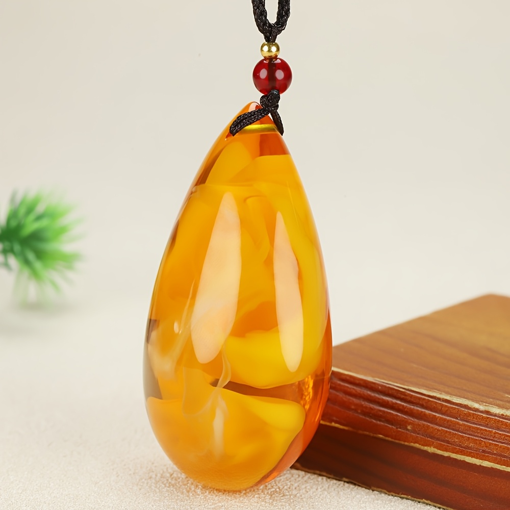 Boho Resin Pendant Drop Necklace for Men and Women