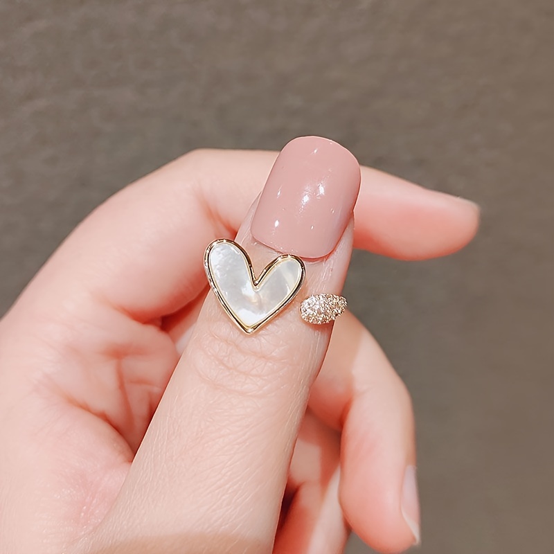 

1 Adjustable Split Ring, Women's -shaped Ring, Golden And Silvery, Sparkling, Japanese And Korean , Elegant, Cute, Suitable For Parties, Banquets, Weddings, Celebrations, Festivals And , As A Gift