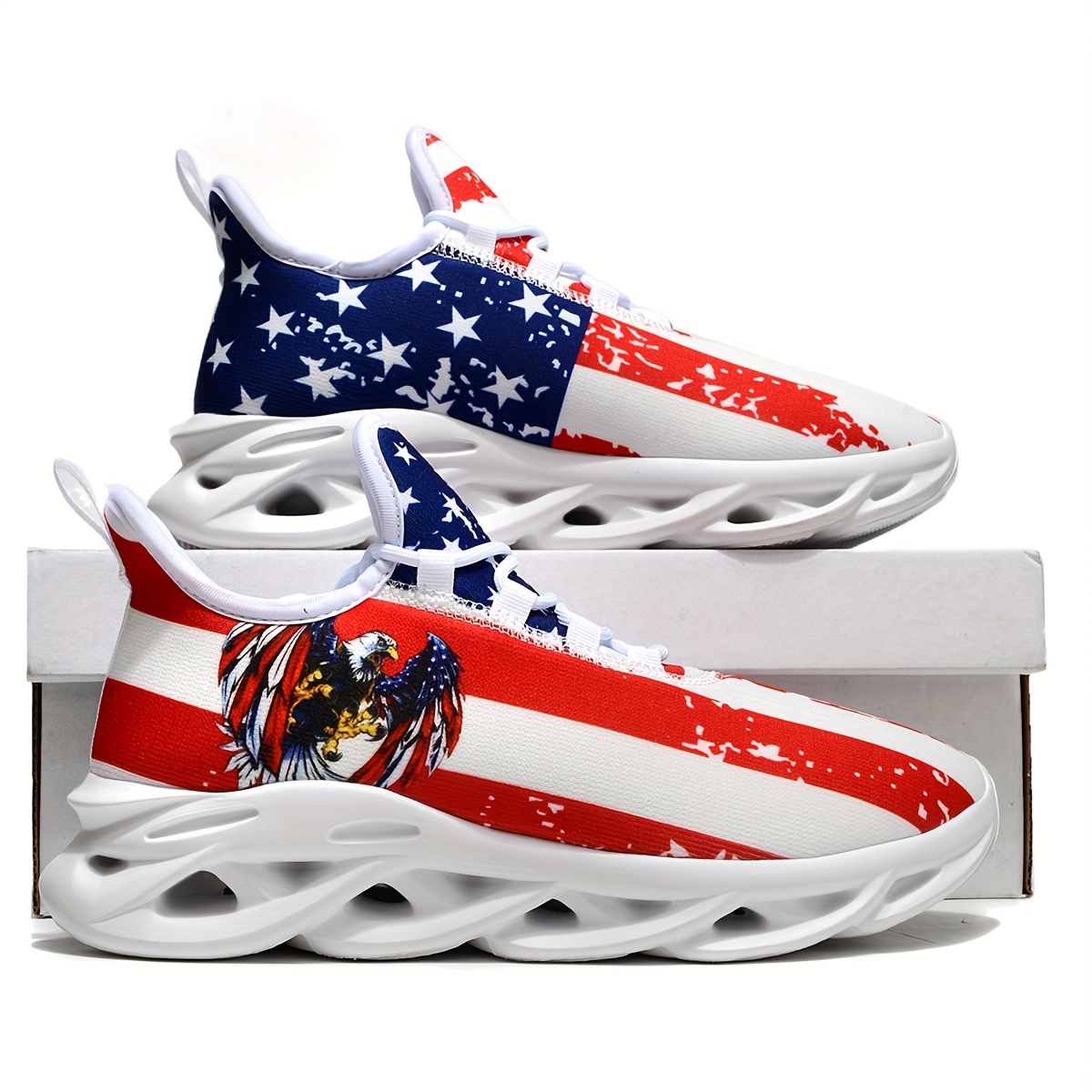 zapatillas patrióticas para hombre con americana y diseño y