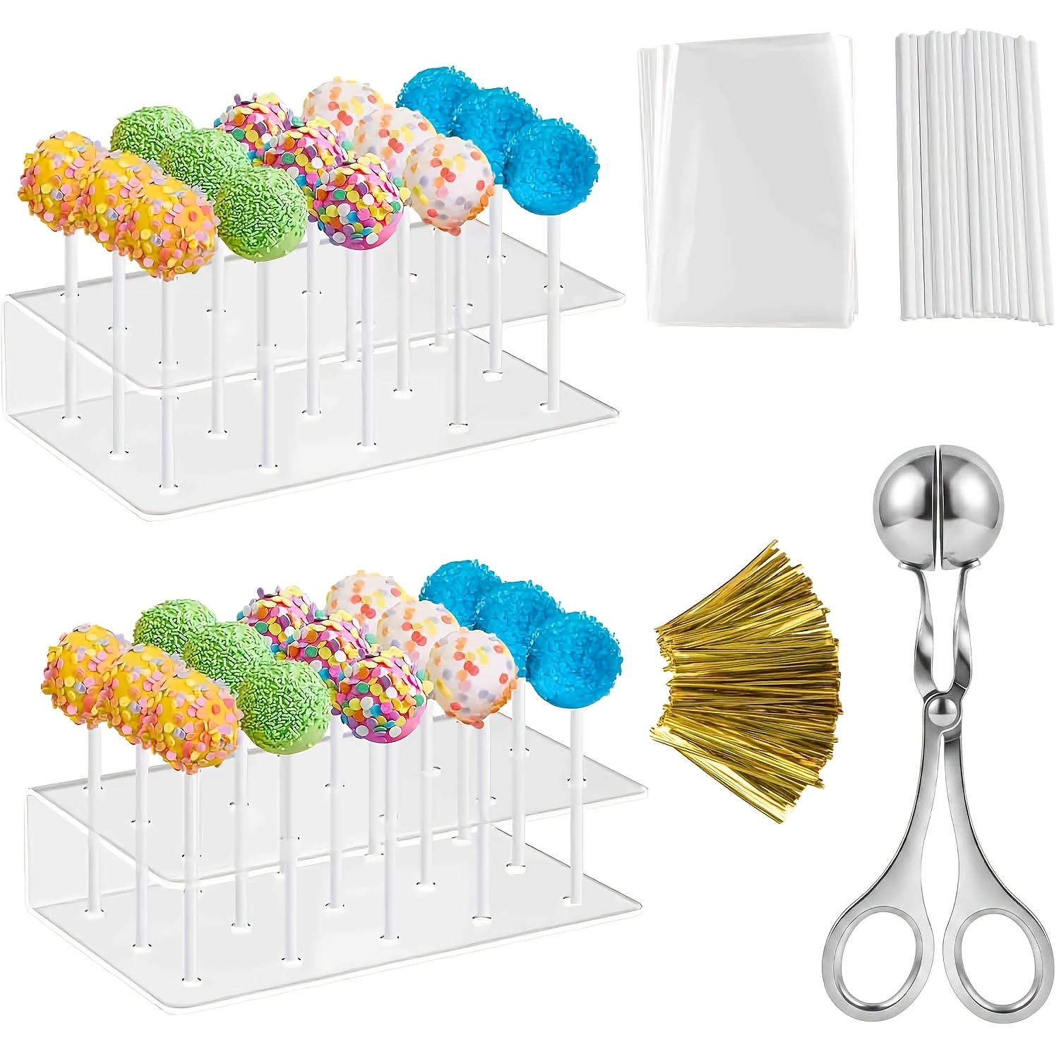 TEMU Cake Kit - Includes Mold, Stand, Bags, Lollipop Sticks And Metal Ties