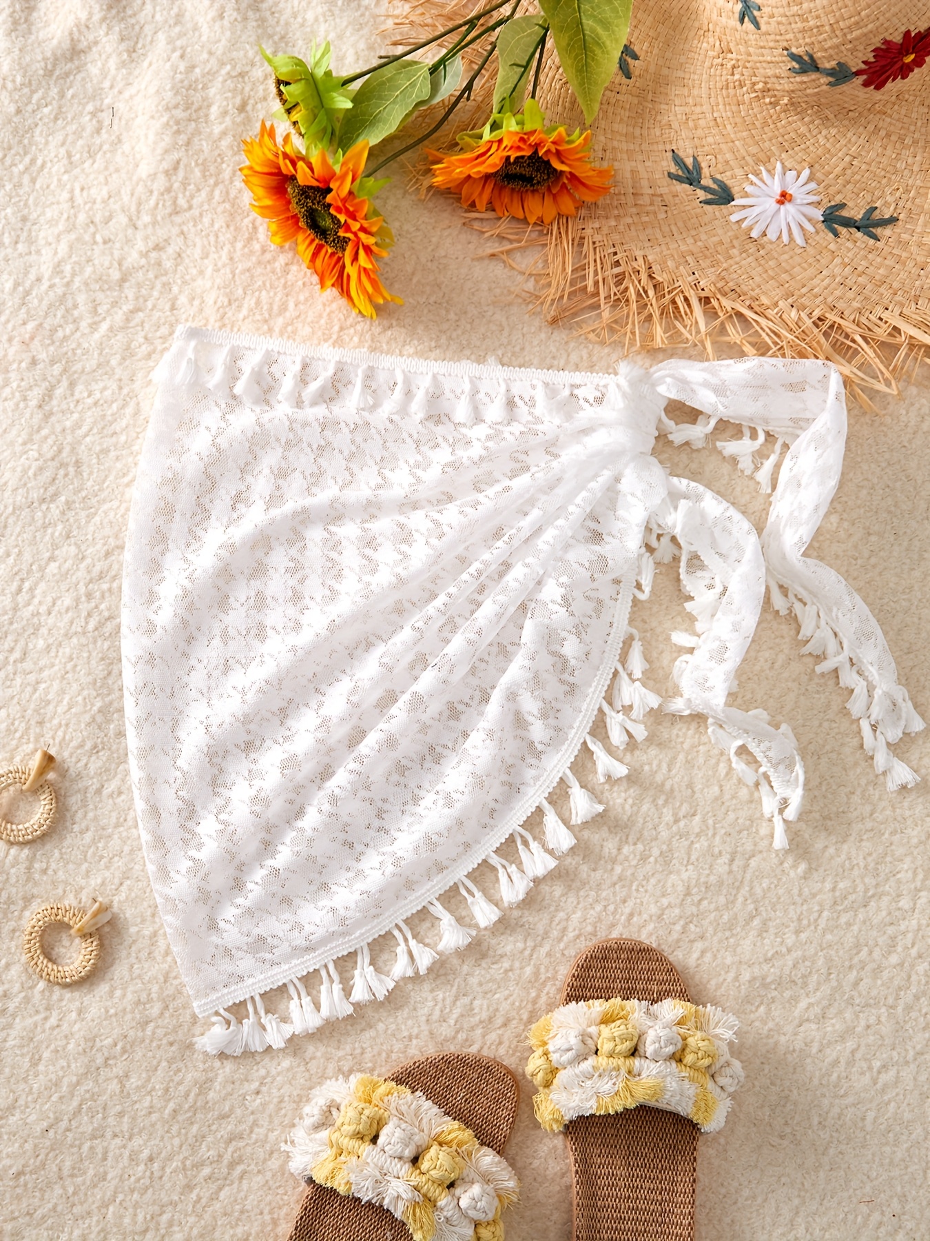 women's elegant lace beach wrap skirt tassel Temu Georgia