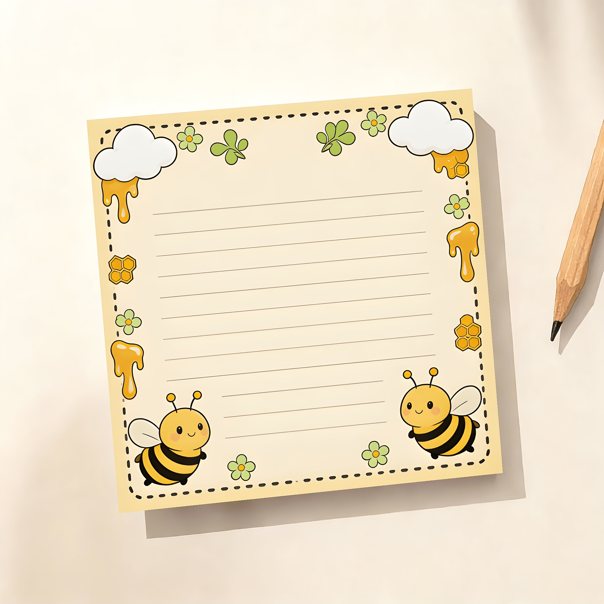 Aesthetic Bee Pad - Versatile Lined Notebook For Students, Journaling & Daily Reminders