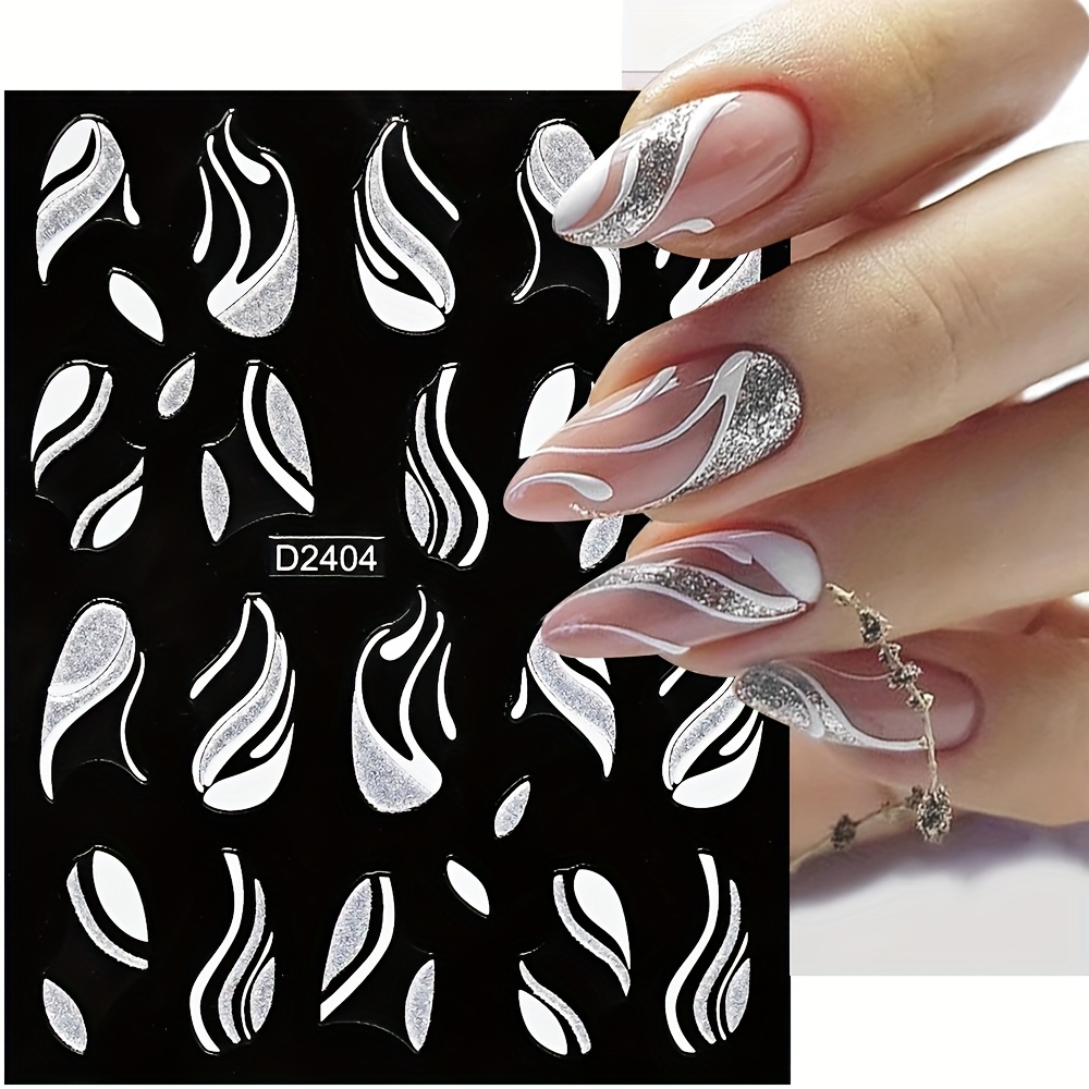 3d Elegant High-end Nail Stickers, Self-adhesive Decals, Nail Art Decorative Stickers, Convenient For Daily Nails, Suitable For Short, Long, Square, Or Almond Nails