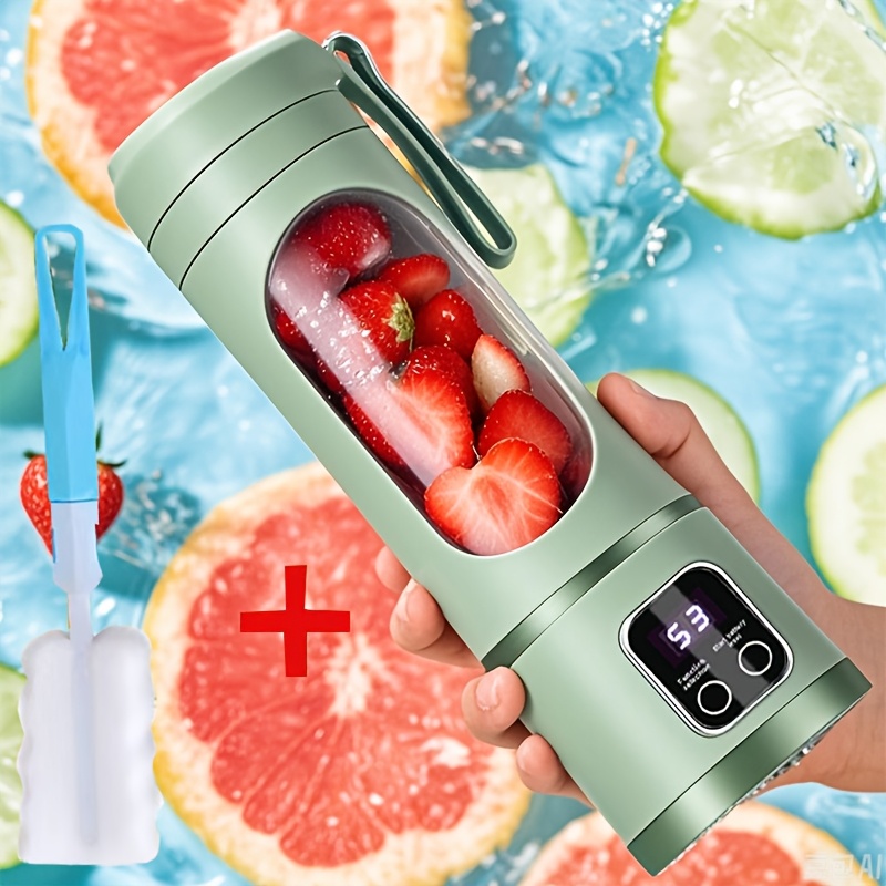 TEMU Portable Juicer With Led Display - Usb Rechargeable Handheld , Valentine's Day Gifts, Li--powered Home Juicer, For Smoothie And With ,