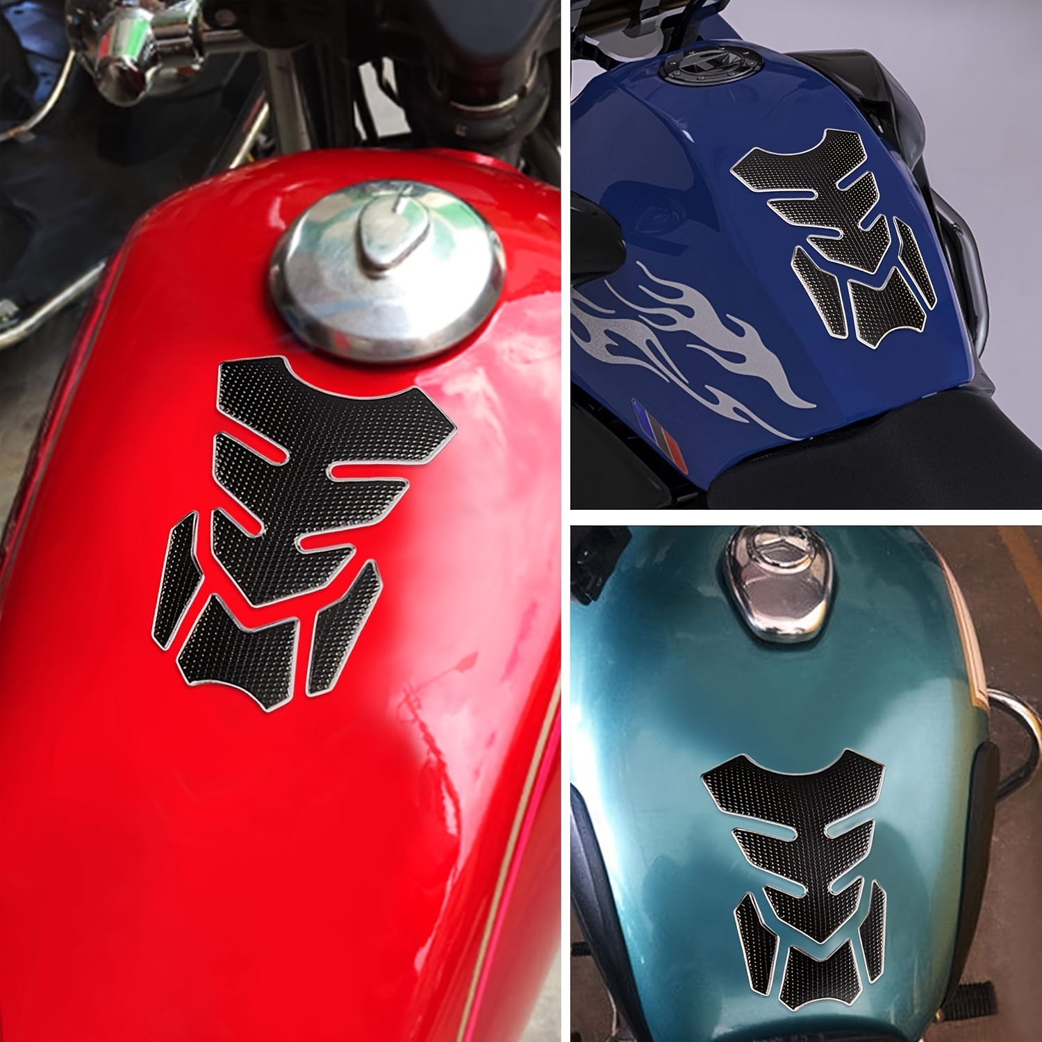  Pegatina para tanque de motocicleta 3D para coche, motocicleta,  tanque de combustible y gasolina, pegatinas para moto diablo, protector de  logotipo, accesorios de carreras, ajuste universal para motocicleta (color:  6) 