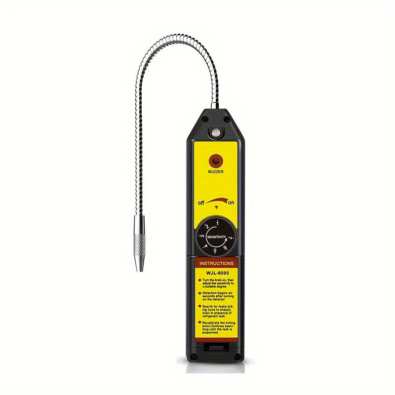 

1pc -6000 Refrigerant Leak Detector, Pvc Material, Halogen Sensor For Hvac, Detects R22, R410a, R134a, R1234yf, , Hcfcs, Hfcs , With Flexible Probe And Indicator Light