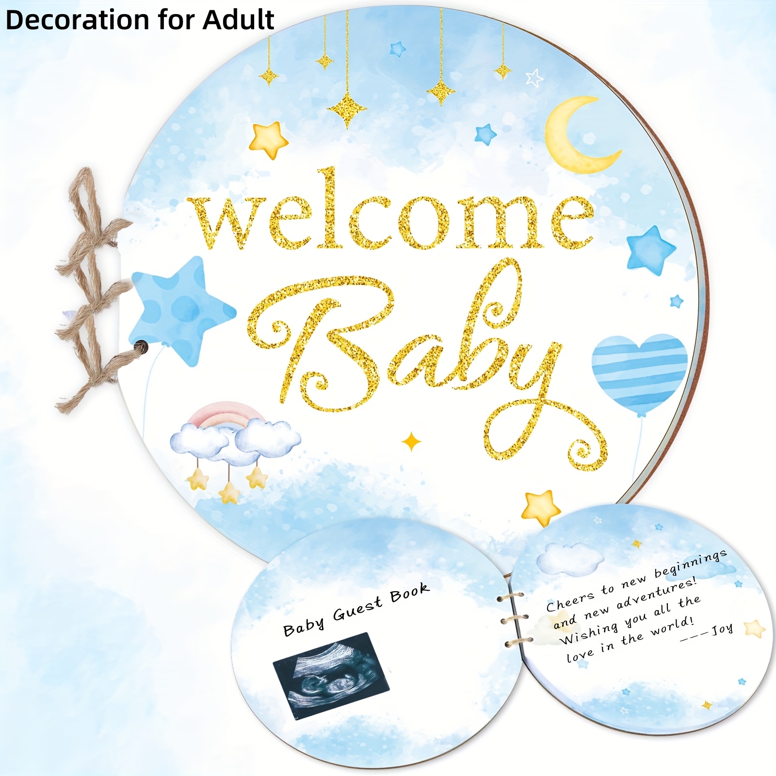 welcome circular wooden guestbook Temu Australia