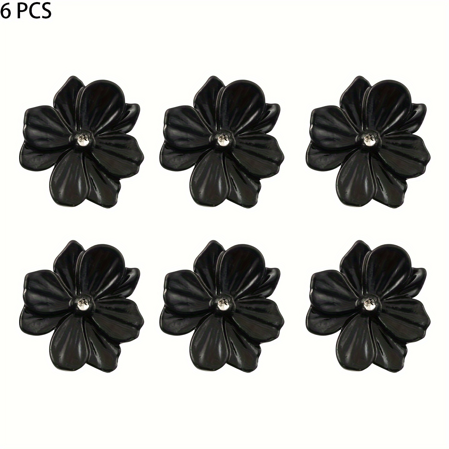 

6pcs Flower Kitchen Cabinet Knobs And Pulls, Vintage Drawer Knobs Handles, Drawer Pulls, Single Hole Farmhouse Knobs For Dresser Drawers