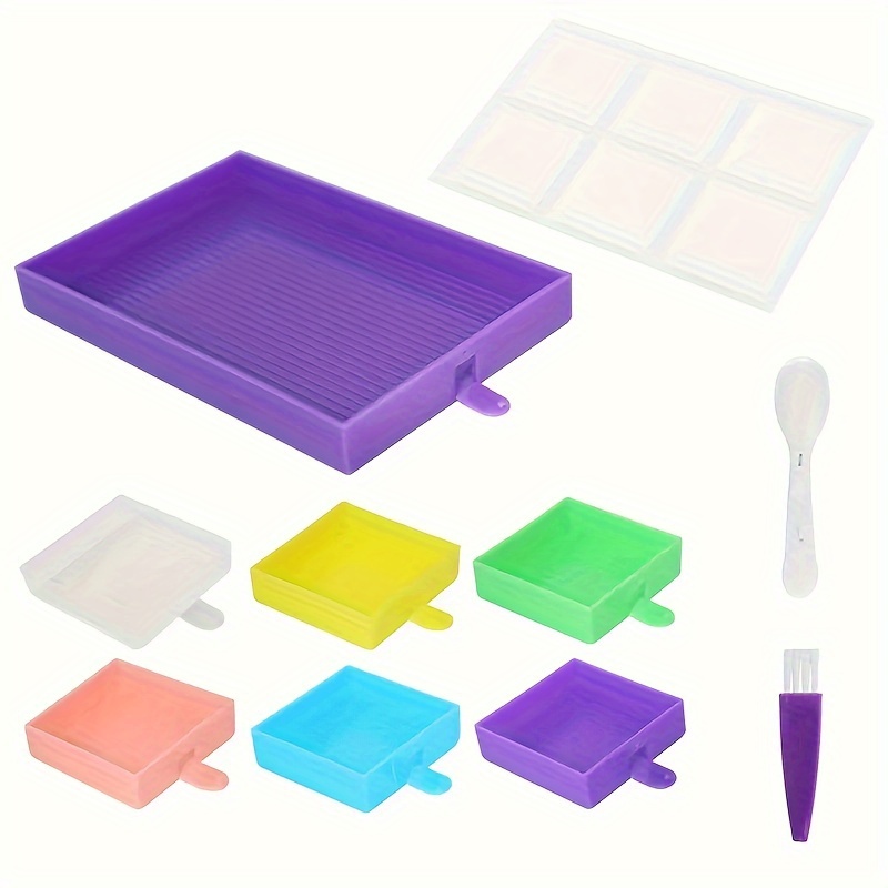 TEMU Diamond Painting Bead Sorting - Plastic Craft Organizer For 5d Diamond Embroidery & Diy Projects, Colors