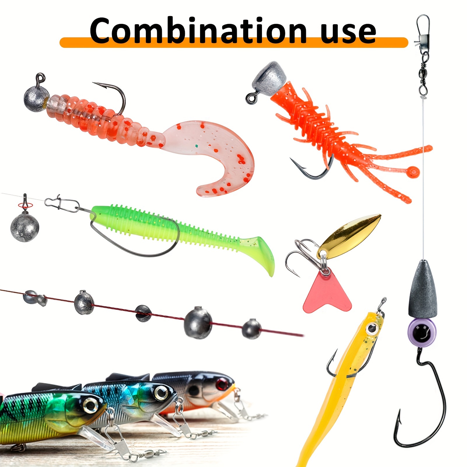269pcs fishing tackle kit fishing lures sinkers weights jigs Temu