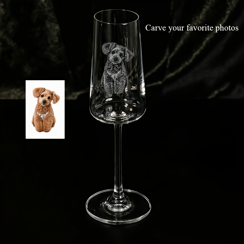 TEMU Ensemble de flûtes à champagne personnalisées avec photo et gravés au laser - Verres à champagne en cristal adaptés pour , anniversaires,