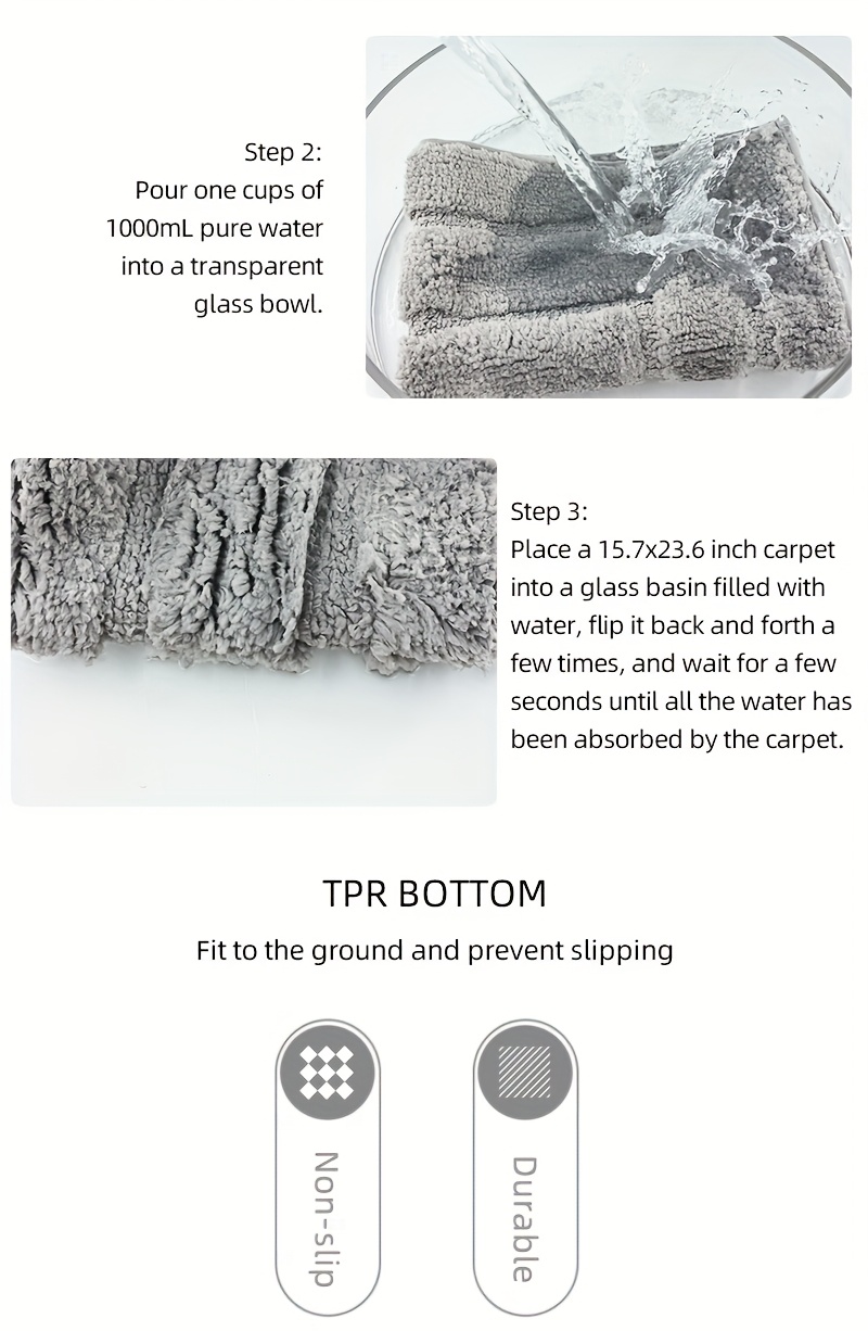 2pcs of ultra soft non slip bathroom carpet   absorbent machine washable durable home decoration floor mat suitable for bathroom bathroom bedroom living room entrance u shaped toilet mat entrance door mat Product details 10