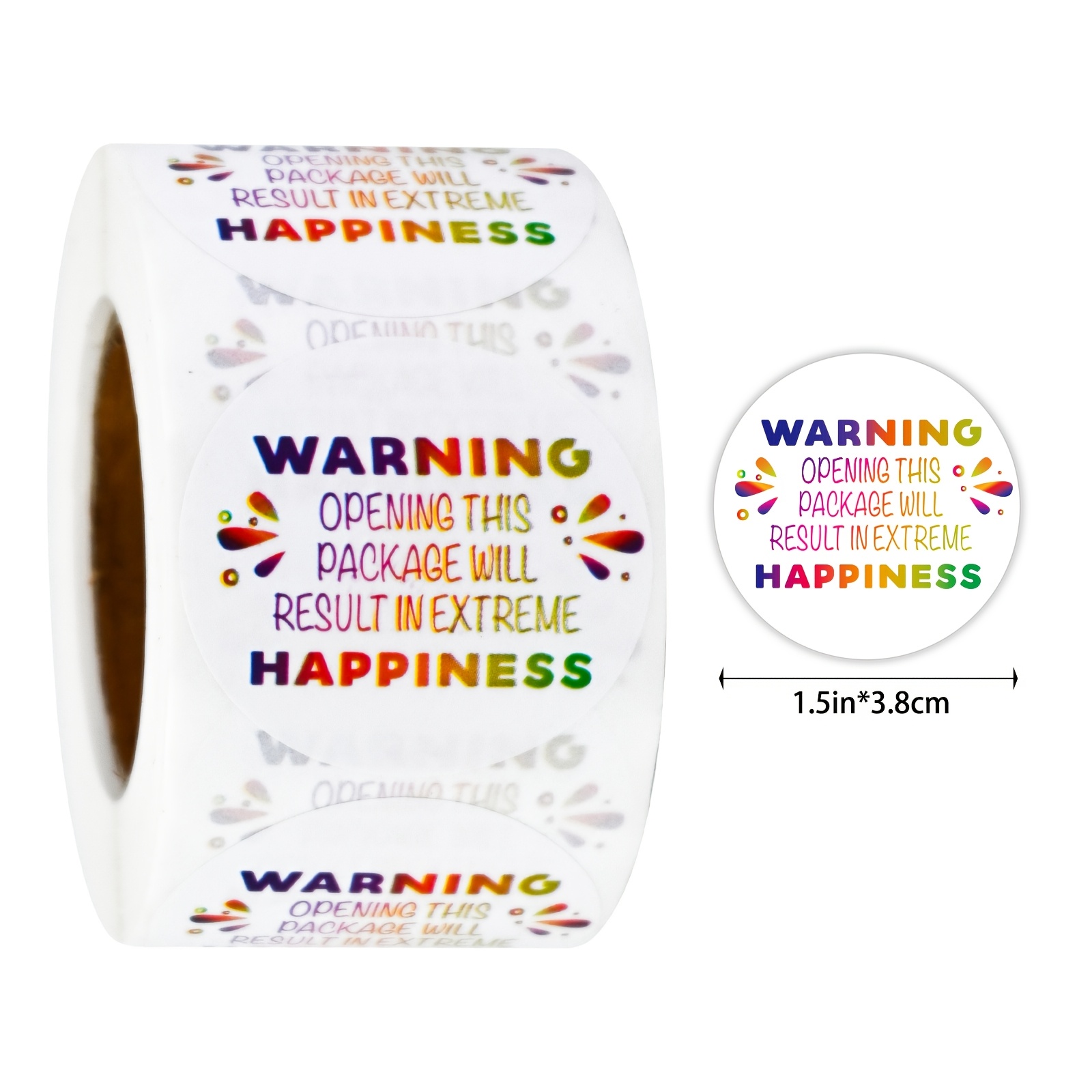 TEMU 500pcs Per Roll 1.5 Inch Round Multicolor 'open Surprise' Gift Decoration Stickers Envelope And Gift Tag Stickers Commercial Handmade Craft