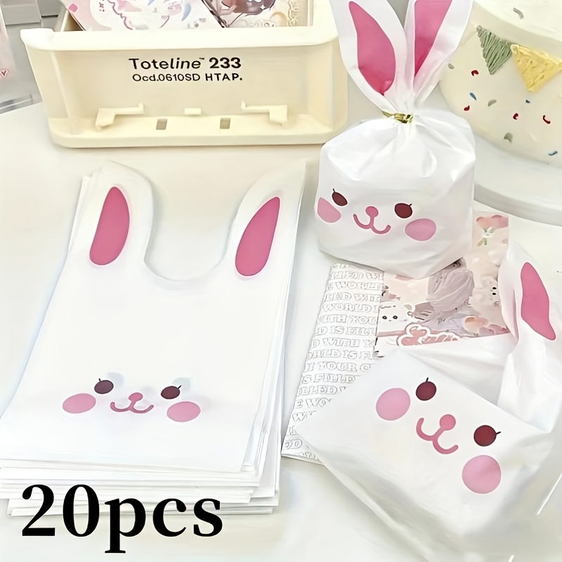 Gift For Her/him 20pcs Bunny Ear Bags With Bunny Ears And Eyes, Party Favor Bags. Suitable For Graduation Season, Birthday Party Gifts, Candy Storage - Bulk Packaging, Ideal For Home Use