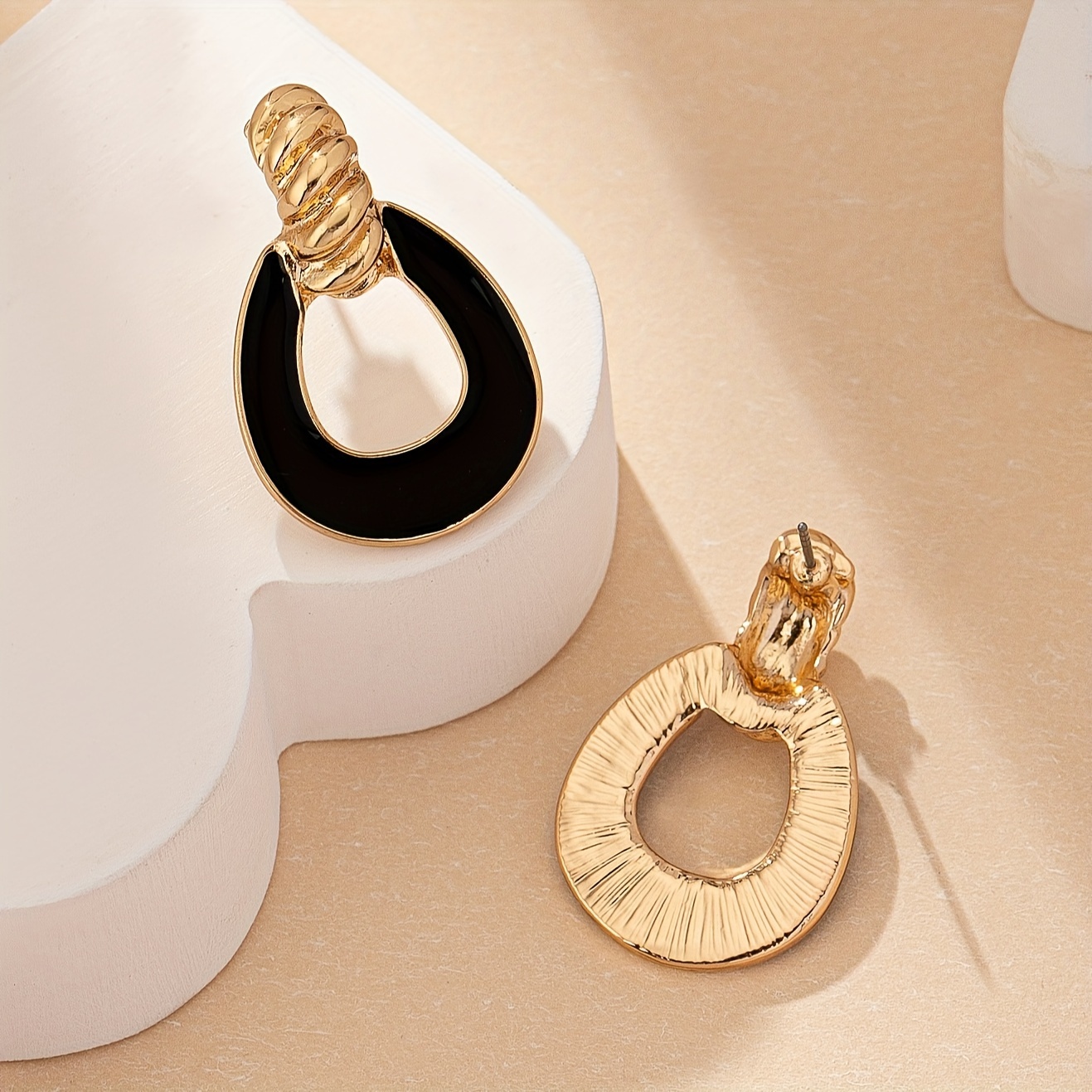 Enamel 18K Golden Plated Drop Earrings for Women