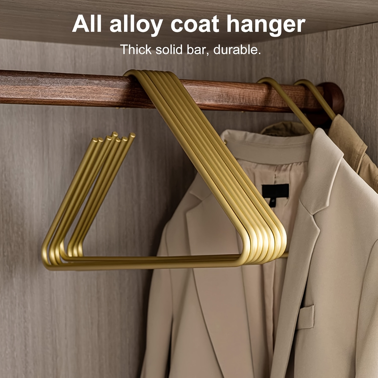 [Durable Triangle Coat Hangers] 5pcs Durable Triangle Shape Coat Hangers, Non-Slip Clothes Hangers for Trousers, Scarf, Wardrobe Organizers in Golden/Silvery/Grey