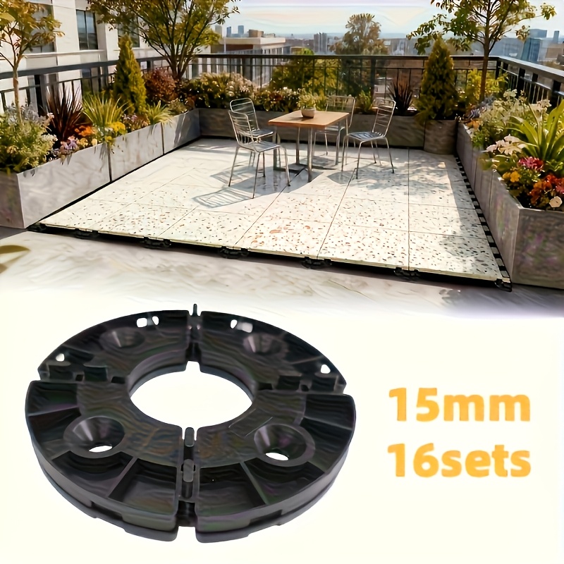 TEMU Pieds de nivellement empilables en de 5 mm et 10 mm | Emboîtable pour une hauteur fixe de 15 mm | Système de support pour carreaux, patio et