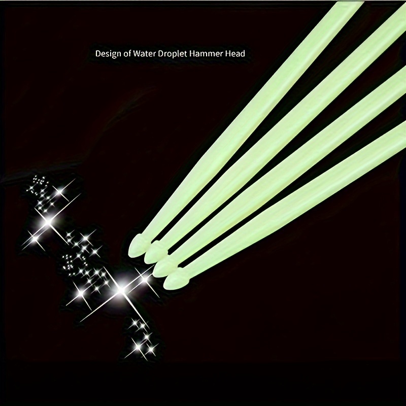 Glow-in-the-Dark Fluorescent Drumsticks 5A Snare Drum Sticks Jazz Glow Drumsticks Continuous Night Light Fluorescent Drumsticks