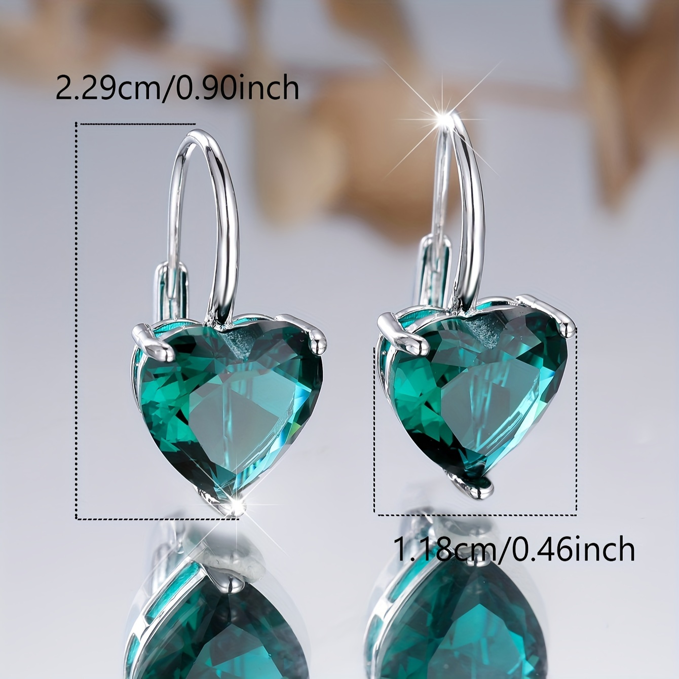 Heart Shaped CZ Earrings for Women