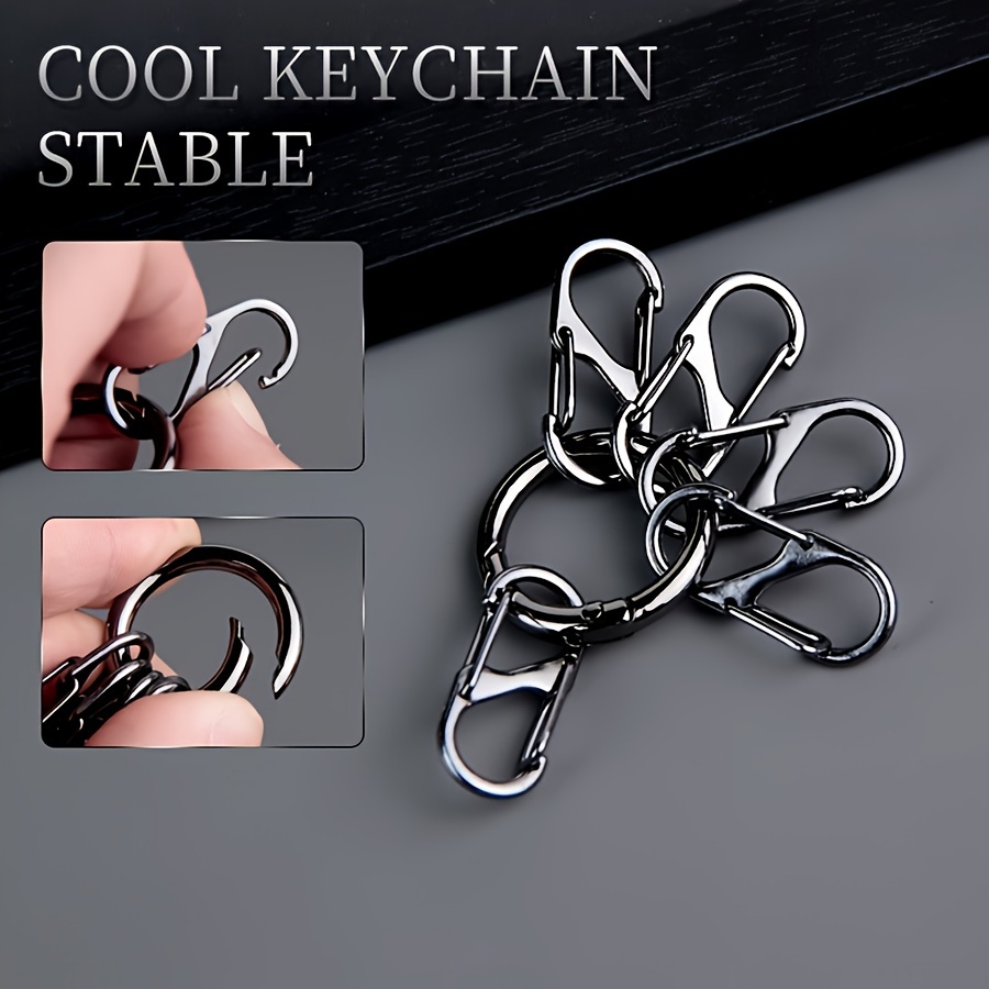6pcs 1pc Ring + 5pcs 8-character Snap Key Ring - Alloy Quick Release Spring Keychain - , High-quality - For - Use & Gift Ideas