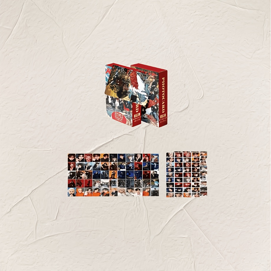 TEMU 2026 New Style Men' Launch Double-sided Photo Card And Sticker Gift Box | Includes 55pcs Photo Cards And 72pcs Stickers | Used For Room