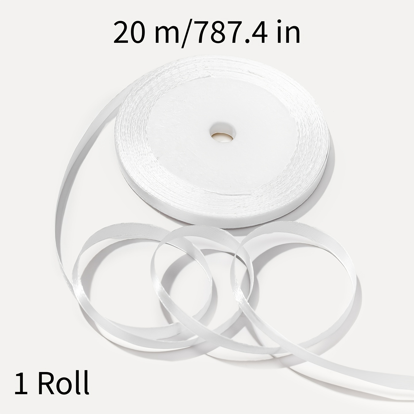TEMU 1 Rouleau/20M Ruban de Satin en Polyester. Ruban Fin Multicolore pour Emballage Cadeaux, Nœuds de Cheveux, Décoration d'Artisanat. Couture