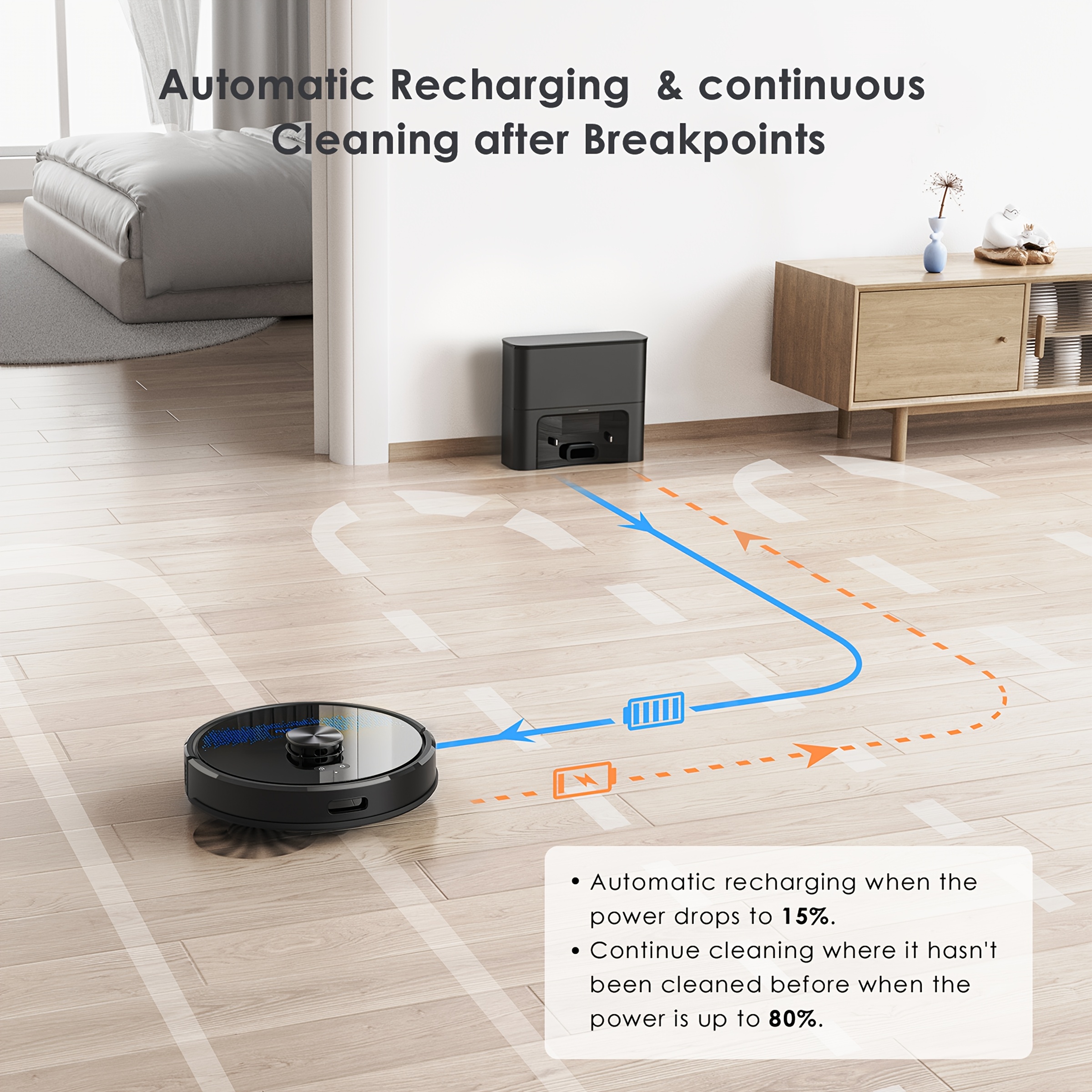 Lubluelu SL60MAX 4500Pa Robot Vacuum and Mop Combo, Self-Emptying Station, 60-Day Hands-Free Operation, Self-Charging 3-in-1 Robotic Vacuum with Wet Mopping System, HEPA Filter & Smart Navigation for Pet Hair, Hard Floors, Carpets - Ideal for Large