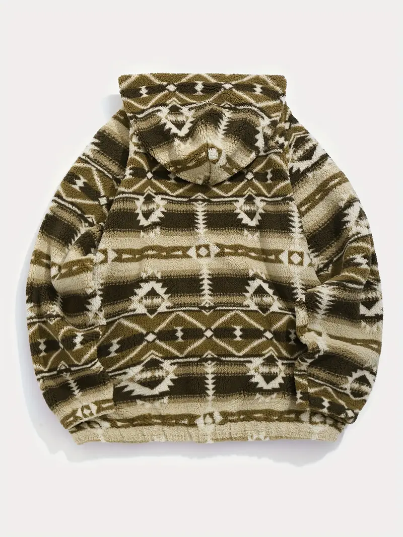 Women's Aztec Ethnic Print Ultra-Soft Fleece Hooded Sweatshirt