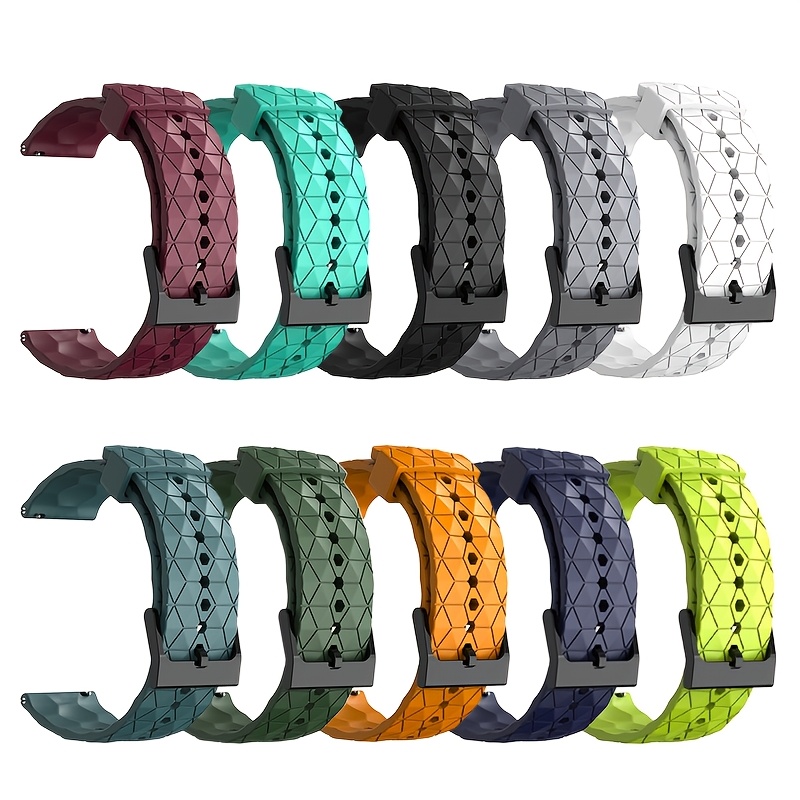 TEMU 10pcs Set With 20mm And 22mm Fashionable Football , Suitable For Huawei / Pro/46mm/gt4/46mm/gt2/3/4/ /xiaomi Soft Silicone Replacement Strap,