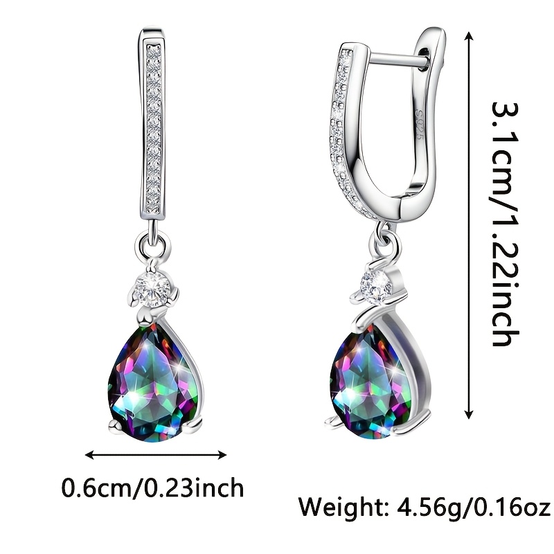 S925 Silvery Mystical Rainbow Ear Buckle Small Earrings