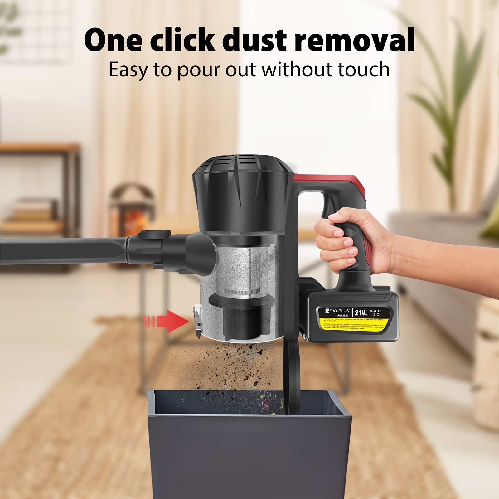 550W 45KPA Cordless Vacuum Cleaner 3 IN 1, Cordless Upright Handheld Stick Vacuum With 2pcs Rechargeable Lithium, LED Display, Lightweight Self-Standing Vacuum, Lightweight Vacuums Handheld Vacuum Cleaners For Pet Hair/Carpets/Floor