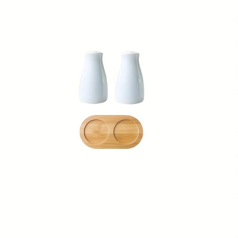3pcs Set Home Kitchen Storage Jars: Simple And Creative Ceramic Salt And Pepper Shakers, Powder Dispenser, Seasoning Bottles, Spice Jars, Pepper Mill