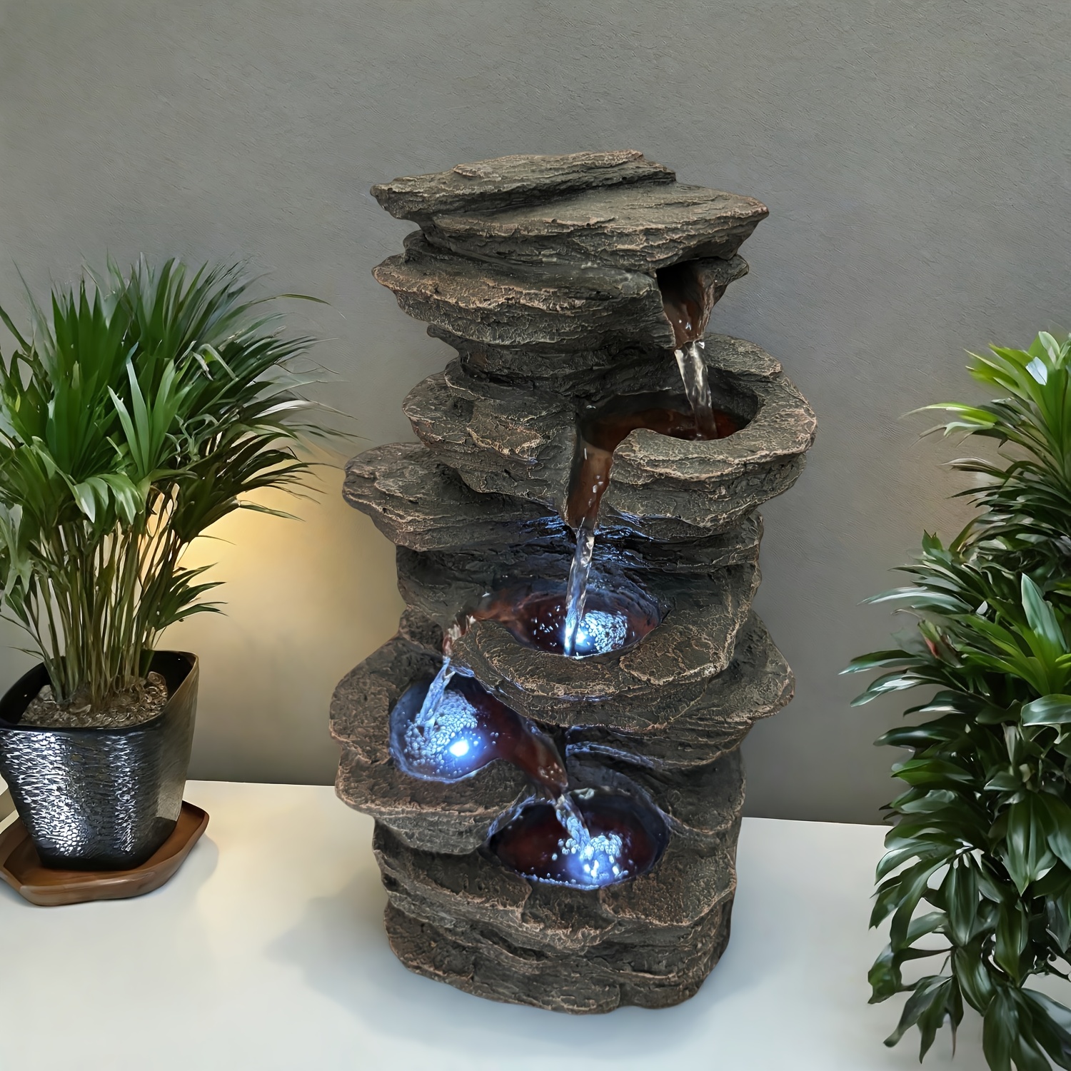 1pc floor standing fountain multi layer     fountain ornament usb powered indoor outdoor water feature   sound of     a relaxing atmosphere thanksgiving christmas halloween atmosphere decoration