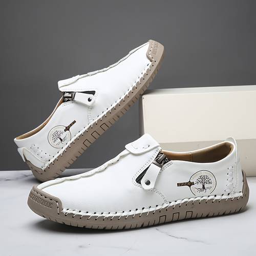 item picture womens handmade casual loafers suitable for 10 occasions and holiday outfits comfortable and durable slip on sneakers featuring a zipper closure breathable perforated design rubber sole outdoor wear and summer