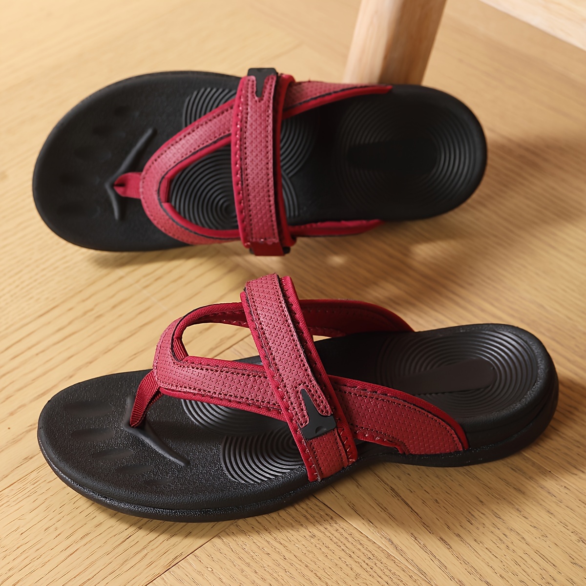 womens comfortable arch support flip flops ultra lightweight soft bottom summer slides stylish wedge sandals with non   eva insole polyurethane upper split toe design beach footwear stylish wedge sandals soft bottom sandals Product details 5