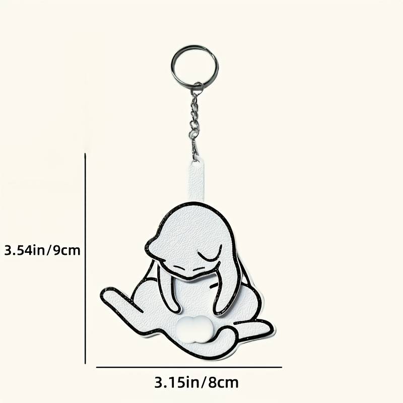 Porte-clés Amusant œuf Et Chat Rotatif En Acrylique - 5 Cm, Pour Sac, Clés Ou Cadeau