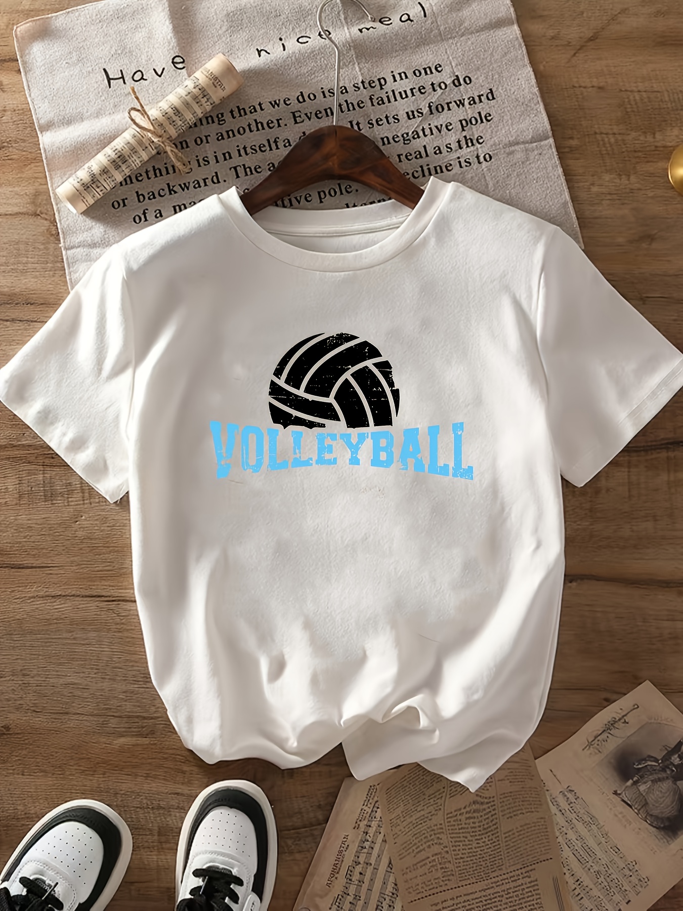 camiseta gráfica voleibol mujer cuello casual Temu Colombia